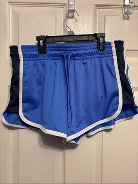 Women’s Athletic Running Shorts - Blue with White Trim